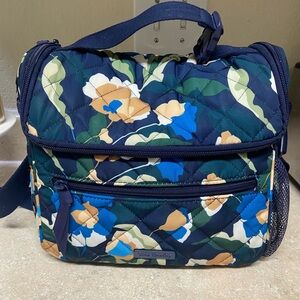 Vera Bradley Performance Twill Crossbody Lunch Tote Bag Immersed Blooms Large